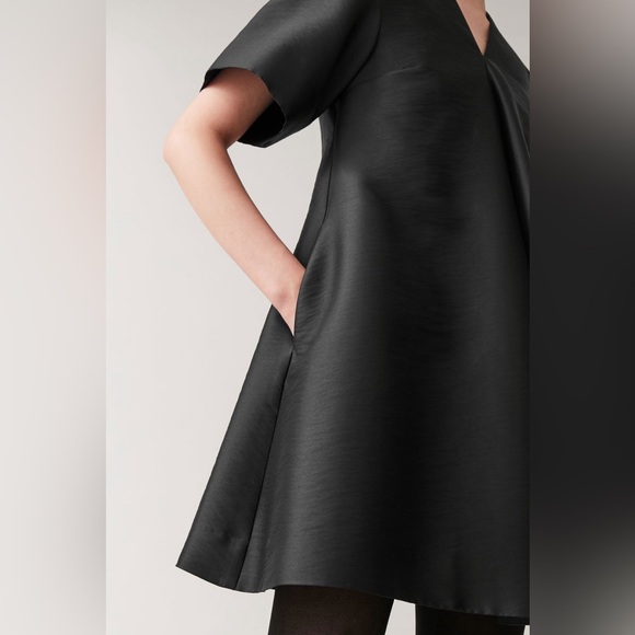 COS Black A-Line Mini Dress - Size 8 - Picture 4 of 11